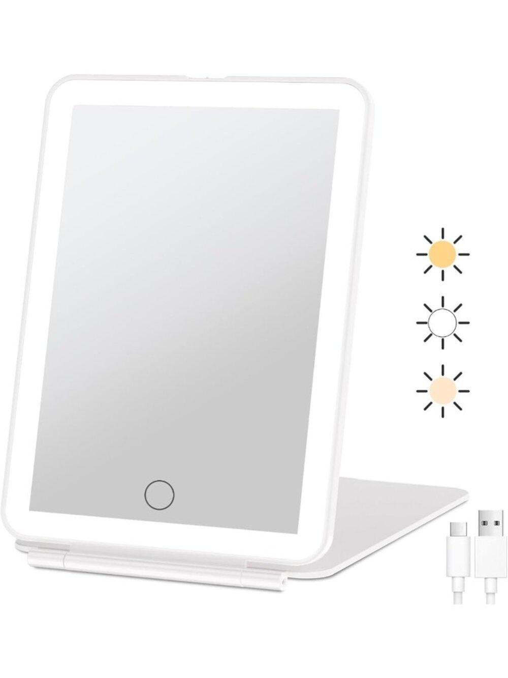 Rechargeable Travel Makeup Mirror with 72 LED Lights - Portable & Adjustable